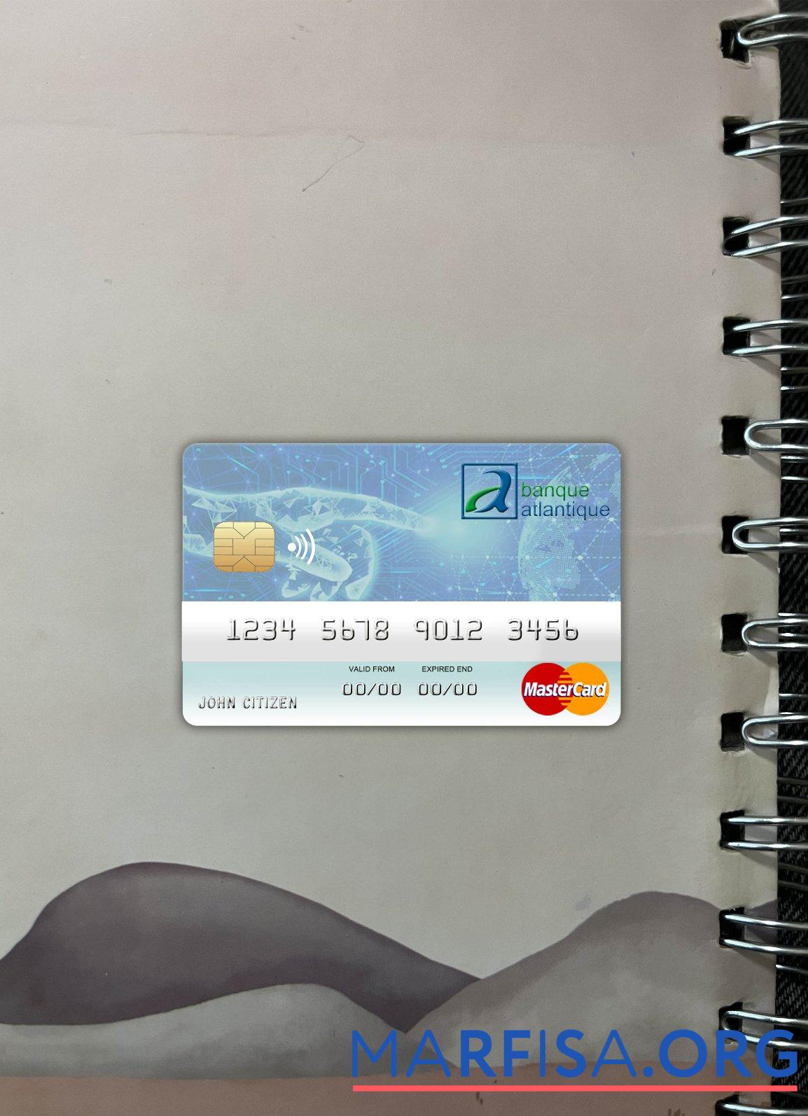 Realistic Benin Atlantique bank mastercard photolook front real example